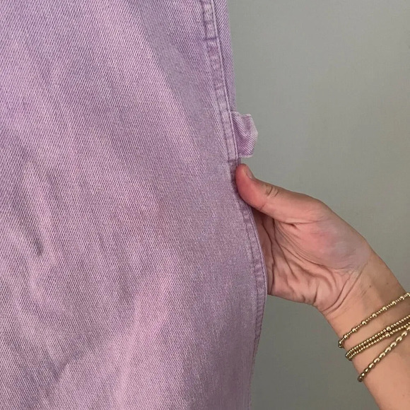 Pacsun Womens Purple Baggy Carpenter Jeans 26 Straight Leg Raw Hem Wide Leg - Picture 7 of 12